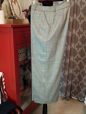 Oscar de la Renta Men's Light Gray Herringbone Dress Pants